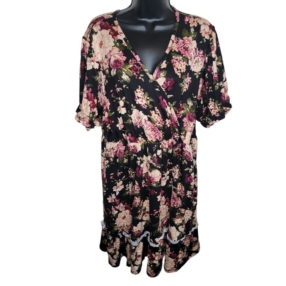 Vibe Sportswear floral ruffle hem tunic dress Size 3x